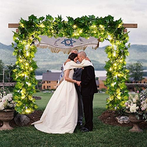 12 Pack 84Ft Artificial Ivy Garland, 100 LED Lights Fake Vines UV Resistant Greenery Leaves Fake Plants Hanging Aesthetic Vines for Home Bedroom Party Garden Wall Room - Image 7