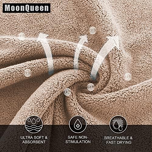 MOONQUEEN Ultra Soft Premium Washcloths Set - 12 x 12 inches - 72 Pack - Quick Drying - Highly Absorbent Coral Velvet Bathroom Wash Clothes (Brown) - Image 2