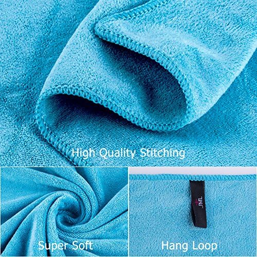 JML Microfiber Bath Towels Set, 27" x 55", 6 Pack, Sky Blue - Image 3