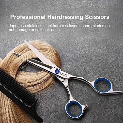 Hair Cutting Scissors, ULG Professional Hair Scissors 6.5 inch Right-Hand Razor Edge Barber Shears Salon Hair Cutting Shears Made of Japanese Stainless Steel, Hand Sharpened Blue - Image 6