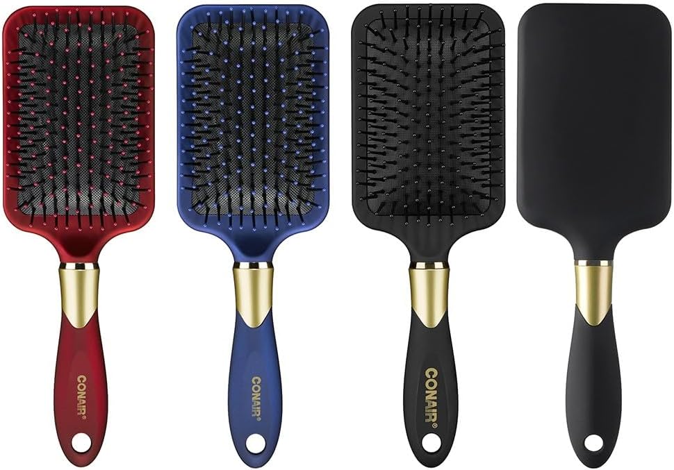 Conair Velvet Touch Hairbrush for Thick Hair, Detangler Brush with Nylon Bristles, Color May Vary, 1 Count (Pack of 2) - Image 2