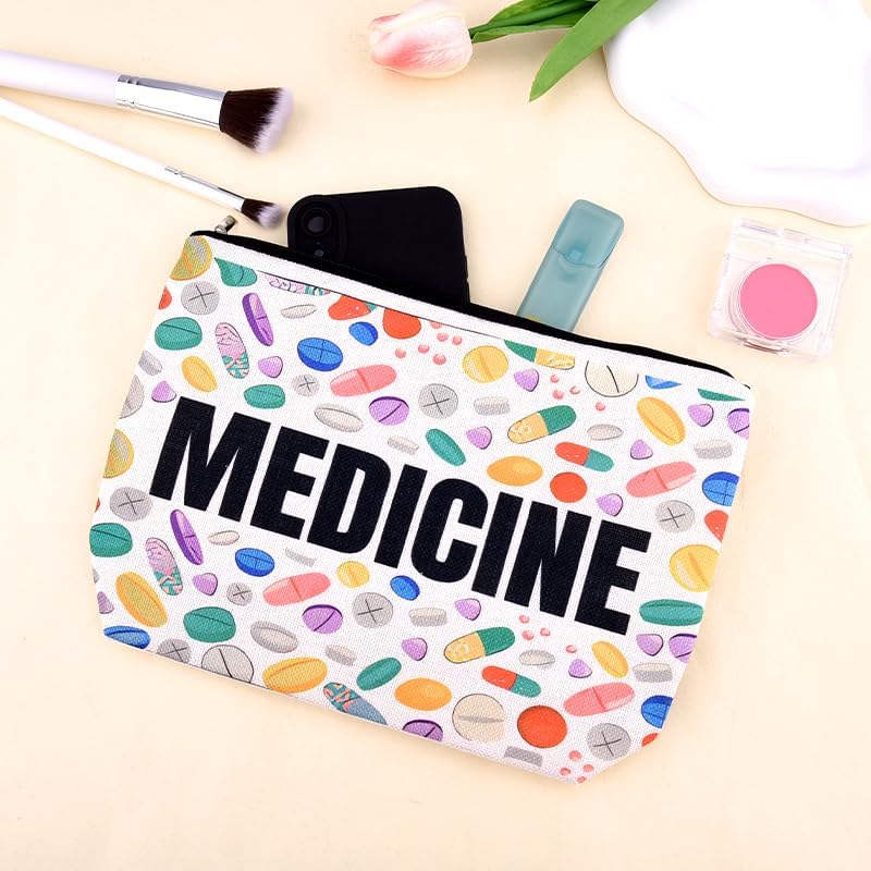 Travel Medicine Pouch Portable Small Pill Box Set First Aid Medication Organizer Bag Pharmacy Doctor Nurse Gift Bag for Hospital Patient Woman Men Pharmacist Accessories for Work Travel Medical Pouch - Image 3