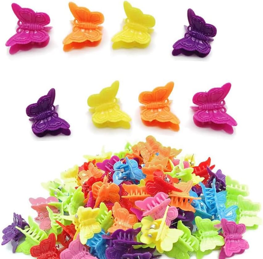MUUZLL 50 Pack Butterfly Hair Clips Pastel Mini Cute Accessories For 90S Girls Women, Matte Colors Assorted Color, Beautiful And Random Colour by MUUZLL