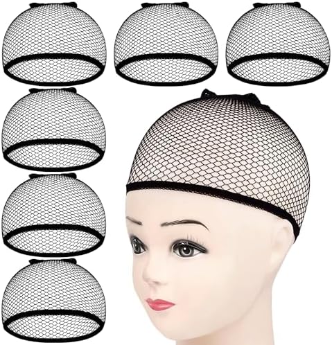 MORGLES Mesh Wig Caps 6 Pack, Closed End Black Hair Nets for Women Men by Morgles