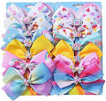 5 Inch Hair Bows for Girls Colorful Rainbow Little Girls Hair Bow With Alligator Clips for Toddlers Children Kids 12 Pcs by Dwenarry