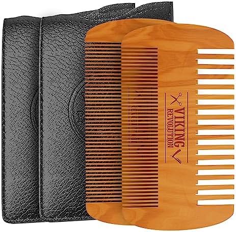 Viking Revolution Wooden Beard Comb & Case - Pocket Comb, 2 Pack - Image 7