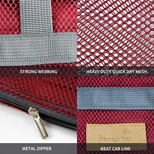 TOPASION Mesh Shower Caddy Bag Portable Hanging Toiletry and Bath Organizer with Zipper for Travel, Gym, Camping, College Dorms, Beach - Image 4
