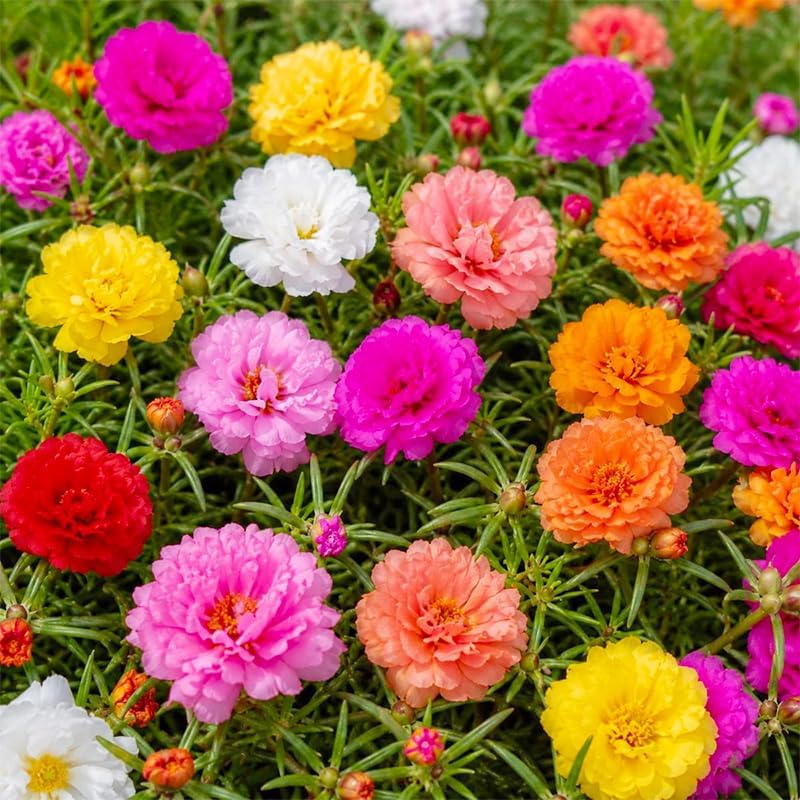 11000+ Mix Moss Rose Seeds for Planting - Drought-Tolerant, Ground Cover Plant, Ideal for Rock Gardens & Hanging Baskets, Low-Maintenance Landscape - Image 4