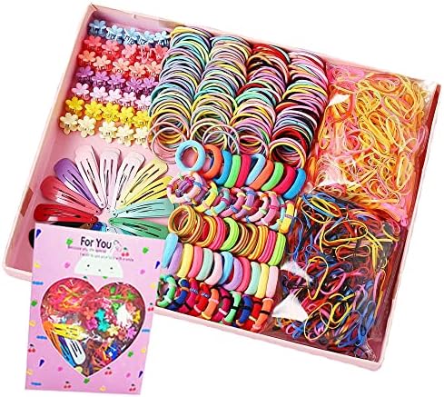 Hair Accessories for Girls, Girls Accessories, Ties Women Elastic Bands Ponytail Holders Rubber Barettes Ropes Girs (780PCS), red, blue, green, pink, black, purple, yellow, orange by ANBALA