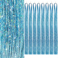 Hair Tinsel 8 Packs 1600 Strands 50 Inch Tinsel Hair Extensions Sky Blue by Sala