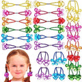 Expressions 24pc Heart & Butterfly Ponytailers, Assorted Multicolored Bead Hair Ties and Holders for Toddlers and Kids by Expressions