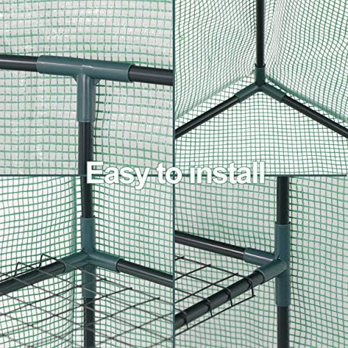 3 Tiers 6 Shelves Walk-in Greenhouse for Outdoors, Portable PE Cover Green House with Anchors and Ropes, Plant Gardening Hot House for Seedling Flowers Growing, 55.9 x 28.3 x 75.59 inch - Image 5
