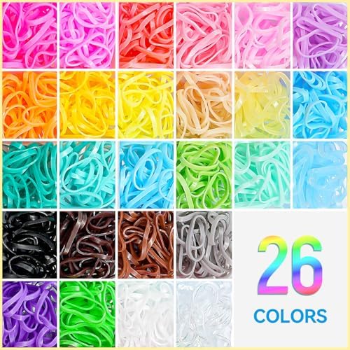 TsMADDTs Elastic Hair Ties, Colorful Hair Accessories for Baby Toddlers Kids Girls, 26 Colors Small Rubber Bands Set with Ties and Clips, Styling Tools - Image 3