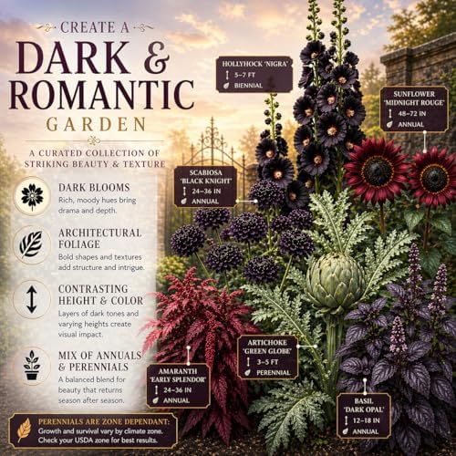 Gothic Garden Seed Collection, 6 Open-Pollinated Flower & Foliage Varieties - Image 4