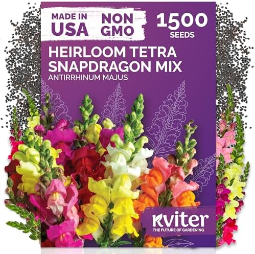 1,500 Tetra Mix Snapdragon Flower Seeds for Planting, Antirrhinum Majus by KVITER
