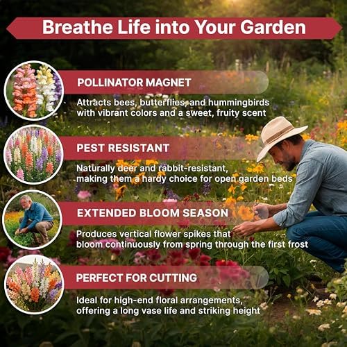 Snapdragon Flower Seeds Pack 1 oz - Over 414,500 Non-GMO Heirloom Snapdragon Seeds for Planting Indoor & Outdoor Gardening, Flower Seed for Home and Garden in Individual Packet, Floral Perennial Mix - Image 5