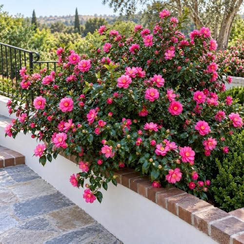 Shishi Gashira Camellia Shrub - 16-22" Tall Live Plant - 3 Gallon Pot - Image 3