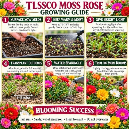 24500 Mix Moss Rose Heirloom Flower Seeds, Bulk Pack, Portulaca Grandiflora - Image 6