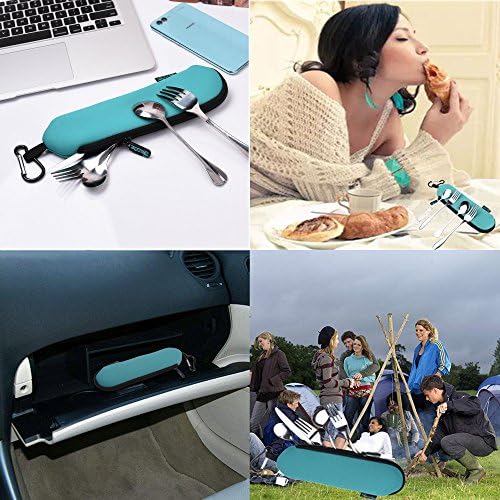 Beautyflier Neoprene Flatware Tableware Bag 3mm Thick Collapsible Cutlery Pouch for Travel Cutlery Set Utensil Set (Not included cutlery) - Image 3