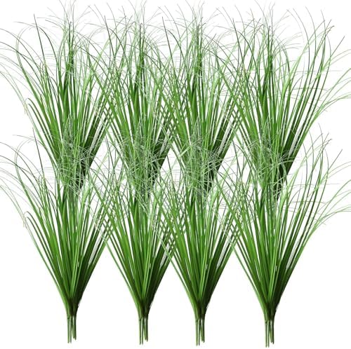 24 Pack Bulk Artificial Plants, Fake Greenery Onion Grass Shrubs Flowers Green Wheat Grass Leaves for Home Office Living Room Indoor Outdoor Gardening Vase Pot Decor by YXYQR