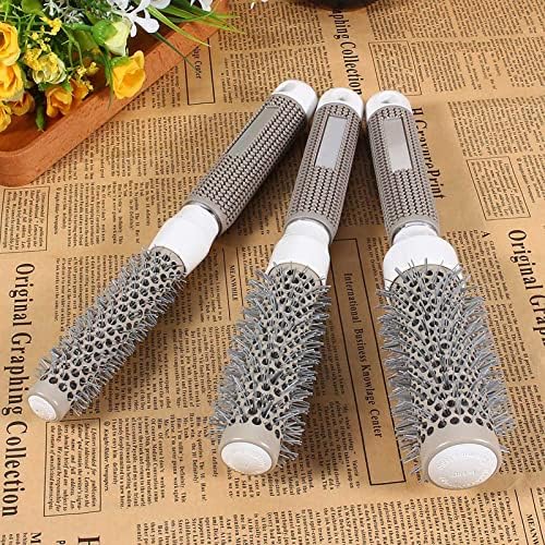 5 Optional Sizes,Curling Iron Brush 5 Sizes Salon Barber Brushes Temperature Resnt Ceramic Iron Comb Round Brush for Curly Tangled Hair Blow Drying (19#) - Image 2