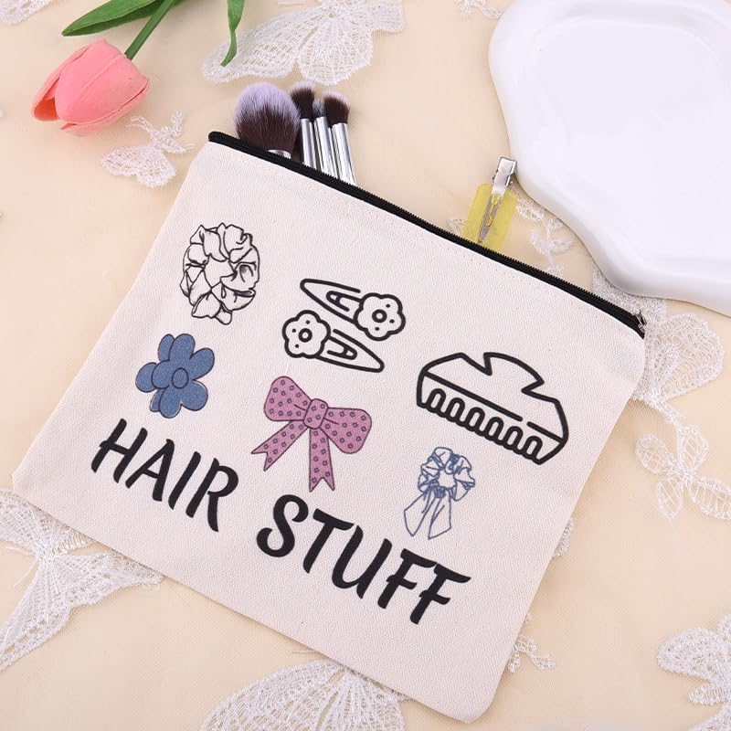 Hair Stuff Bag for Travel Hair Accessory Pouch for Girls Hairdresser Hairstylist Bags for Supplies Cosmetology Student Gifts Bag Salon Cosmetic Makeup Bags Barber Hairdresser Toiletry Zipper Pouches - Image 7