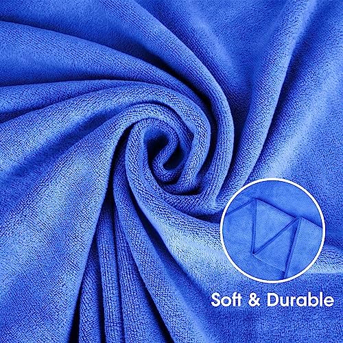 JML Large Microfiber Bath Towels Set of 2, 30x60 Inches, Dark Blue - Image 4