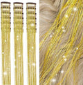 ZYXQZYX Hair Tinsel Kit Pack of 18 Pcs Hair Tinsel Clip in 19.6Inch Glitter Tinsel Hair Extensions Heat Resistant Clip in Hair Tinsel Sparkle Fairy Hair Accessories for Kids Girls Women(Gold) by ZYXQZYX