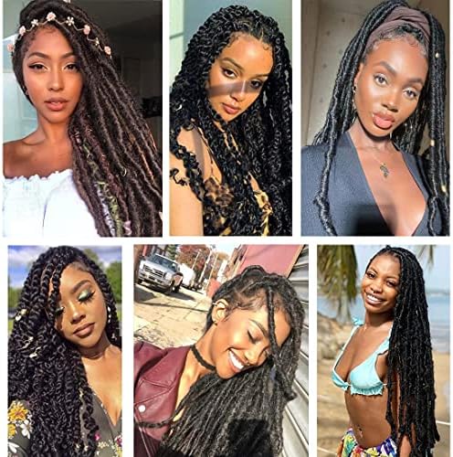 30 Inch Pre-Separated Springy Afro Twist Hair 8 Packs Black Pre-Fluffy Natural Curls are Perfect for Marley Crochet Hair Suitable for Black Women (1B#, 30 Inch (Pack of 8)) - Image 5