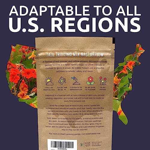 Nasturtium Seeds – Mixed Colors – Bulk Quarter Pound Bag – Over 900 Open Pollinated Non-GMO Flower Seeds – Tropaeolum majus - Image 7