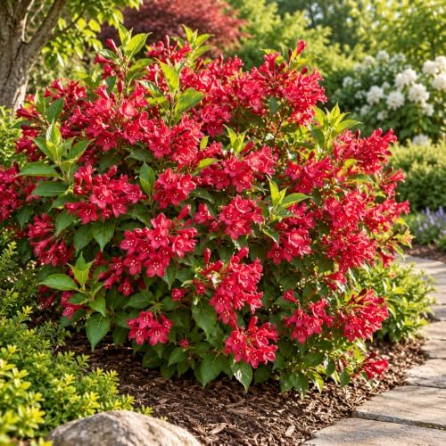 Red Weigela Live Plant, 4" Pot, Vigorous Flowering Shrub for Pollinator Gardens and Yards - Image 6