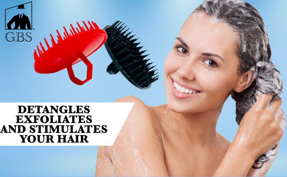 Scalp Massager Shampoo Brush Pack of 2 – Scalp Scrubber for Dandruff Removal, Exfoliating Hair Brush, Wet & Dry for All Hair Types - Image 5