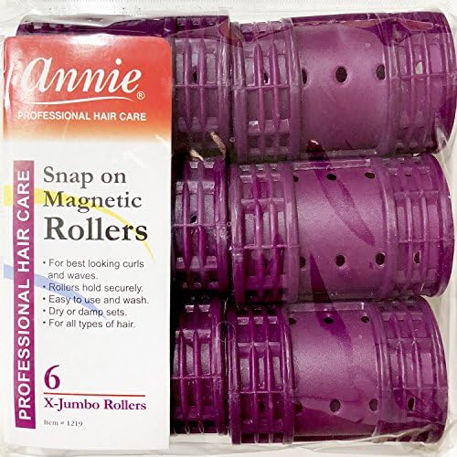 Annie Snap on Magnetic Rollers #1219, 6 Count Purple X-Jumbo 1-3/4 Inch (5 Pack) by AnnieInternational