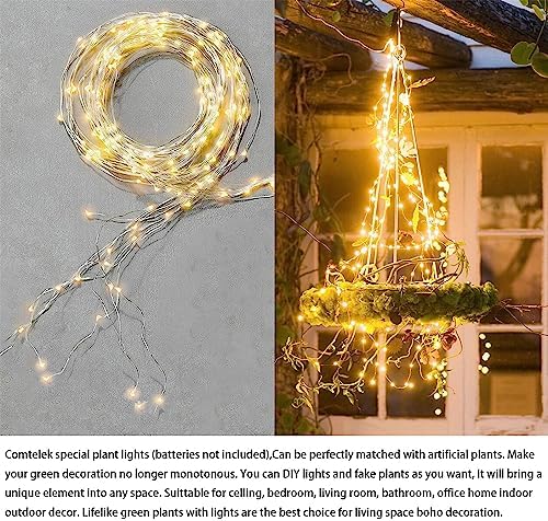 Comtelek Fake Hanging Plants with Lights Artificial Plants for Home Decor Macrame Plant Hanger with Fake Vines Faux Hanging Planter for Wall Ceiling Bedroom Bathroom Kitchen Office Boho Decor Indoor - Image 4