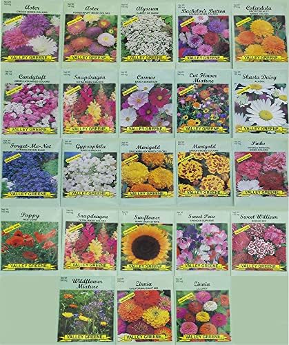 Set of 23 Valley Greene Heirloom Gardening Flower Seed Packets (23 Pack) by Unknown