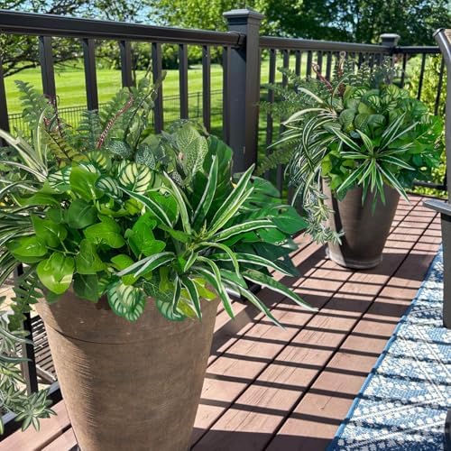 Artificial Green Plants Faux Greenery for Winter Outdoor Porch Planters - Image 3