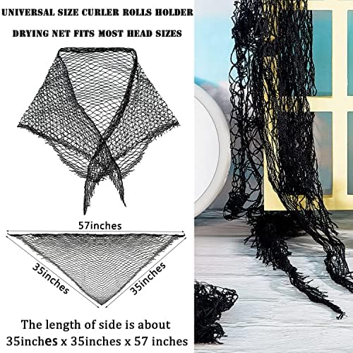 WILLBOND 8 PcsTriangle Hair Net for Rollers, Cotton Mesh Sleeping Cap - Image 2