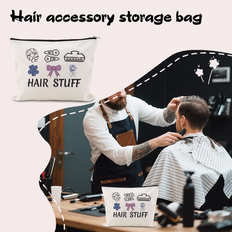 Hair Stuff Bag for Travel Hair Accessory Pouch for Girls Hairdresser Hairstylist Bags for Supplies Cosmetology Student Gifts Bag Salon Cosmetic Makeup Bags Barber Hairdresser Toiletry Zipper Pouches - Image 3
