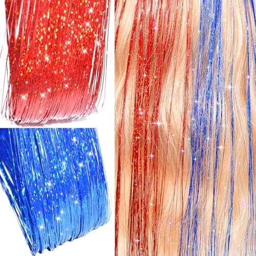 USA Hair Tinsel Kit for Girls Women Fairy Glitter Tinsel Hair Extensions - Image 2