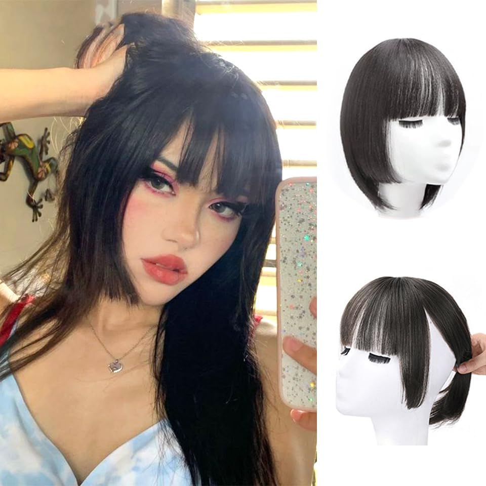 VAVANGA 10inch Long Hair Topper with Bangs & Thick Temples by VAVANGAHAIREXTENSION