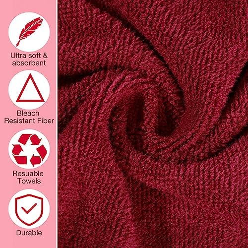Newwiee 72 Pack Salon Towels Bleach Proof Hair Towel 18 x 30 Inch, Red - Image 3