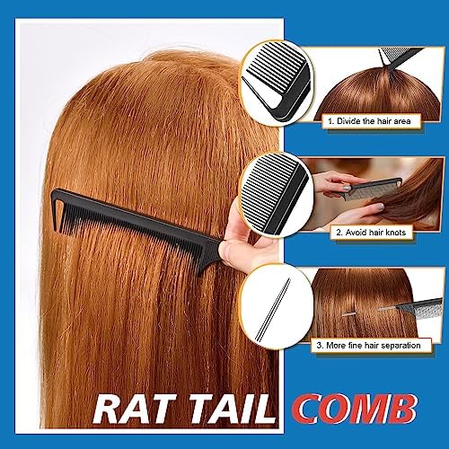 TsMADDTs Small Hair Ties Set, 2000 pcs Rubber Bands with Organizer Box, 7 Natural Colors Clear Black Brown, Rat Tail Comb - Image 7
