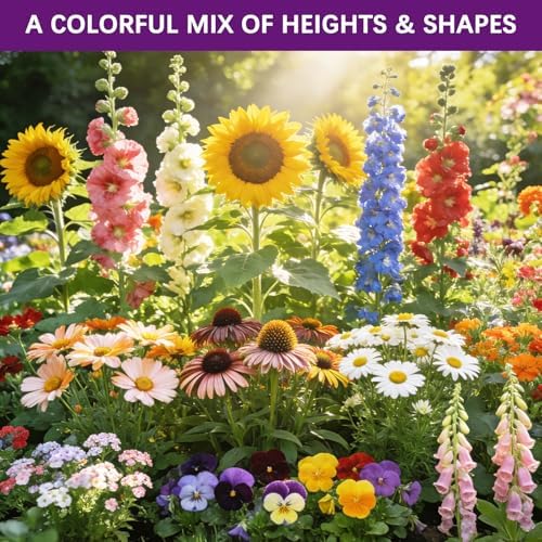Wildflower Seeds Mix 1/2 lb, 19830+ Seeds Perennial& Annual 36 Varieties Flower Seeds for Planting，Non-GMO Heirloom Bulk Wild Flower Seeds for Indoor & Outdoors, FlowerSeed Packets for Home Garden - Image 6