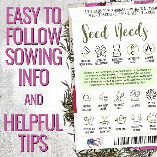 Seed Needs Flower Seeds to Plant Sensation Cosmos Blend - Bulk Pack - Image 3