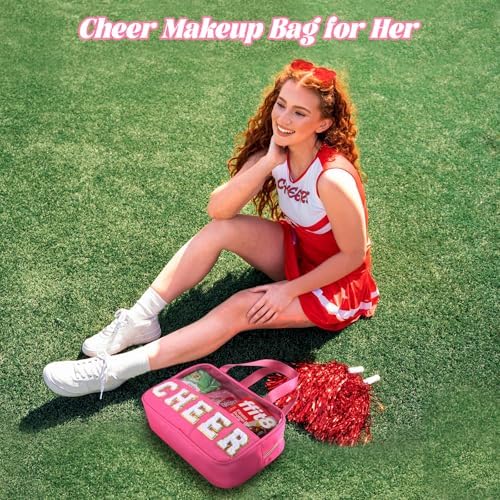 BuyCard Cheer Chenille Letter Bags Clear Makeup Bag, Cheerleader Gift Bag - Image 6