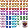 100 Pieces Assorted Color Butterfly Hair Clips, Beautiful Mini Butterfly Hair Clips Hair Accessories for Women and Girls (Transparent color) by Ruocce