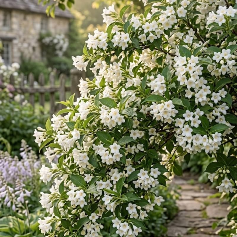 White Weigela Live Plant, 4" Pot, Vigorous Flowering Shrub for Pollinator Gardens and Yards - Image 6