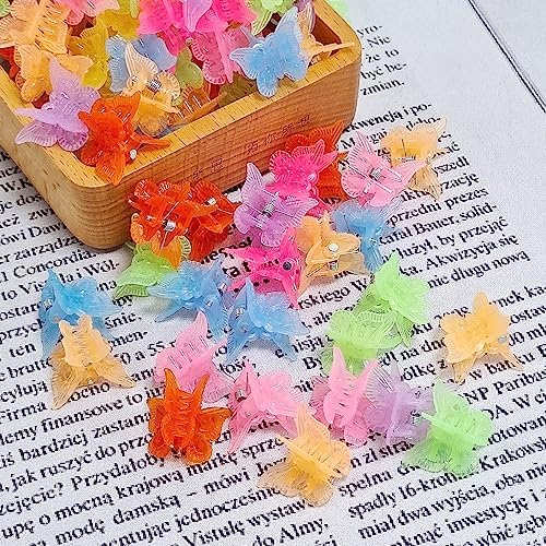 50 Pieces Assorted Color Butterfly Hair Clips, Beautiful Mini Butterfly Hair Clips Hair Accessories for Women and Girls (50 Pack Jelly color) - Image 4