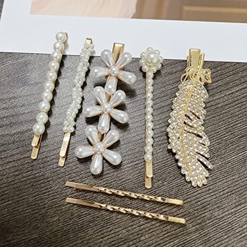 Mehayi 20 PCS Hair Accessories for Decorative Party Wedding, Pearl Hair Clips Set Fashion Korean Acrylic Resin Hair Barrettes, Bobby Pins Hairpins for Women and Ladies Girls Headwear Styling Tools - Image 6