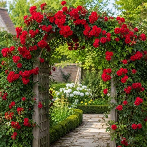 Red Climbing Roses Plant, Fragrant Rose Bush, Perennial Red Flower Roses in Home Garden, 2-4 Inch Tall - Image 6